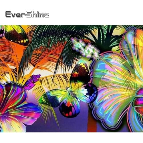 Evershine Full Square Round Diamond Painting Butterfly Cross Stitch Kit Diamond Embroidery Sale Animal Mosaic Handicrafts Gift
