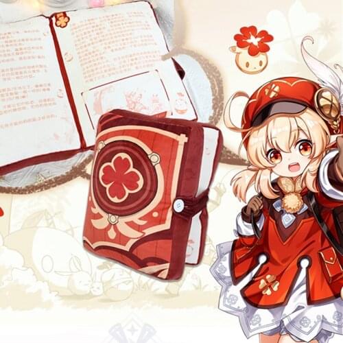 Game Genshin Impact Klee Foldable Magic Book Pillow Dolls Cosplay Cartoon Plush Stuffed Throw Sofa Cushion Toys Plushies Prop