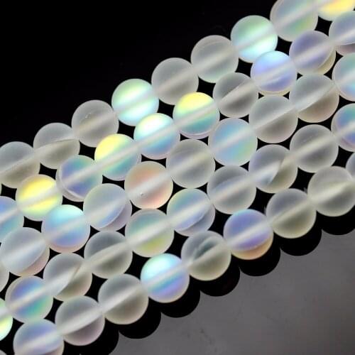 Labradorite stone beads Synthetic Flash glass Stone 6/8/10MM Round Loose beads for jewelry making bracelet DIY