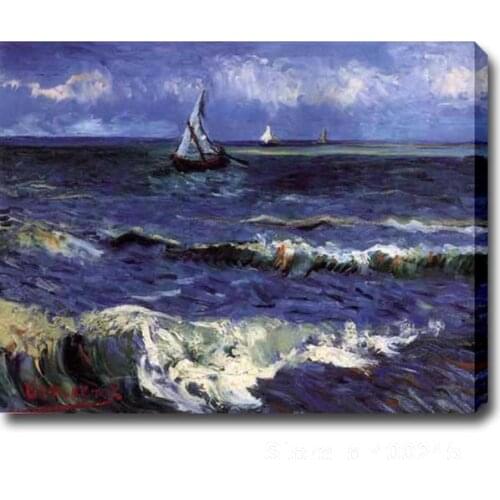Paintings by Vincent Van Gogh Seascape near Saintes Maries wall art Hand painted High quality