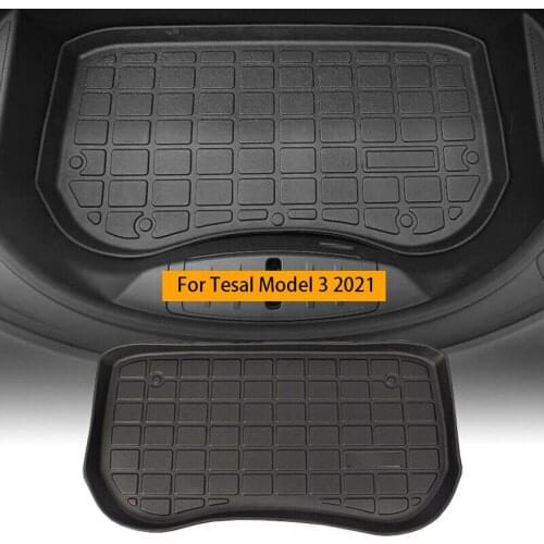 Car Front Trunk Mat Dustproof Mat Waterproof Protective Pads TPE Mat For 2021 Tesla Model 3 Front Box