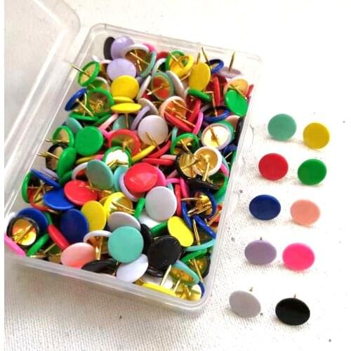 Colorful Metal Thumb Tacks Push Pins Stationery Buttons Paper Map Cork Board Thumbtacks Pushpins Office School Supplies 100pcs