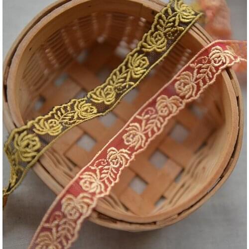 5 Meter/lot 1.6cm Width Gold Lace Embroidered Fabric Trimming Lace Accessories For Gift