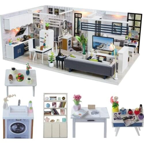 Cutebee Doll House Furniture Miniature Dollhouse DIY Miniature House Room Box Theatre Toys for Children Casa De Boneca J18