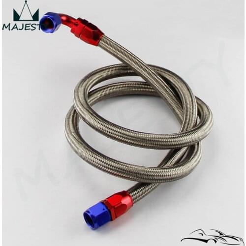 AN10 STEEL/NYLON BRAIDED 1.6M / 4.85 feet OIL LINE with adapter for oil cooler Silver