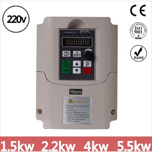 Mini Frequency Converter 0.4kw 0.75kw 1.5kw 2.2kw 4kw 5.5kw 220V Single Phase 220Vkw 3 Phase Input VFD Frequency Inverter