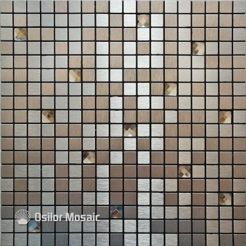 Silver metal mosaic aluminum plastic plate mosaic tiles for kitchen backsplash decoration tiles 2 square meters per lot M013