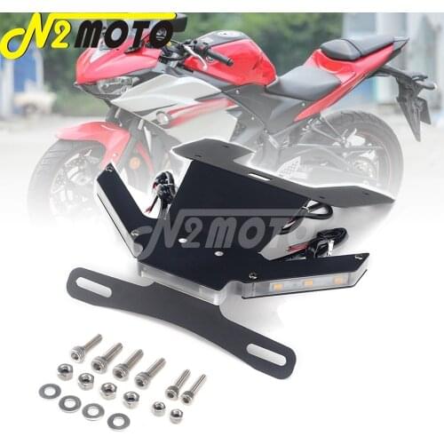 Motorcycle Tail Tidy Fender Eliminator Kit License Plate Holder W/ LED Turn Signal Light For YAMAHA YZF R25 R3 MT25 03 2014-2020
