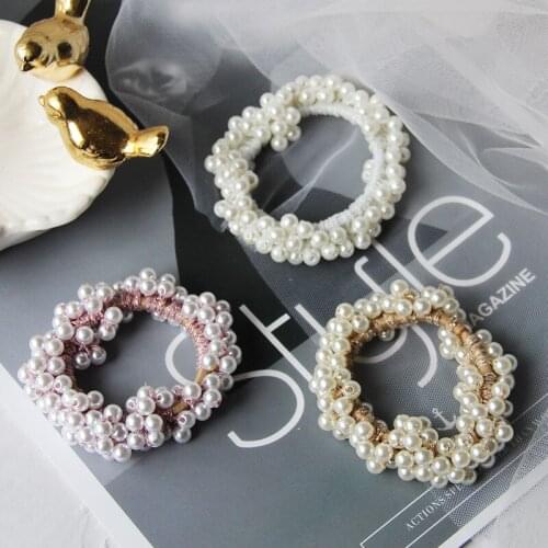 New Korean Version INS Style Handmade Beaded Head Rope Pearl Cute Hair Tie Sen Women Bracelet Dual-Use Headdress