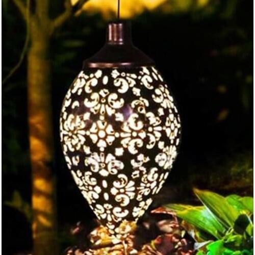 Retro Style New Solar Led Moroccan Garden Fairy Lights Hanging Lantern Lamp Outdoor Lawn Patio Branches Solar Hanging Lamp