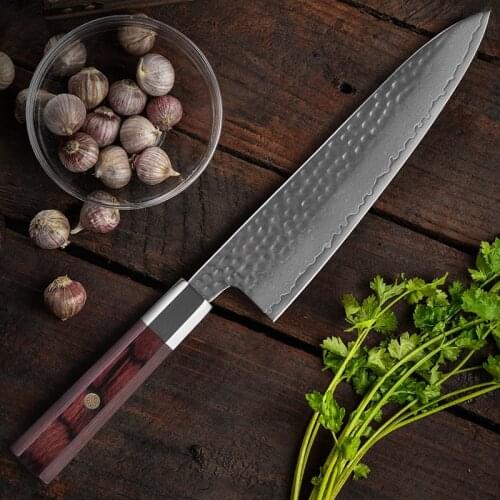 8 Inch Utility Chef Knife Forged Damascus Steel Cleaver Kitchen Knives Cooking Tools Slicing Cutting Meat Chef Knives