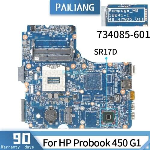 PAILIANG Laptop motherboard For HP Probook 450 G1 Mainboard 734085-601 12241-1 Core SR17D TESTED DDR3