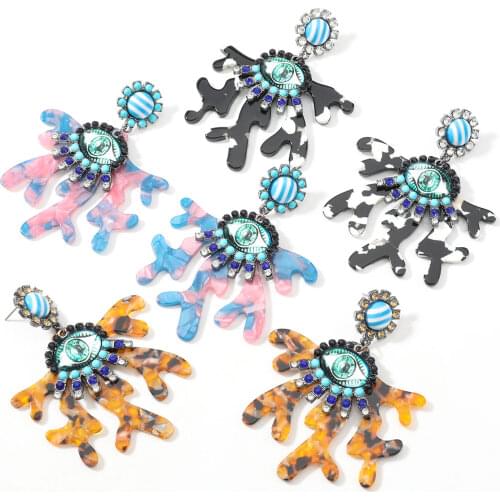 Pauli Manfi 2020 Fashion Resin Eyes Leopard Print Acetate Plate Flower Earrings Womens Popular Jewelry Accessories
