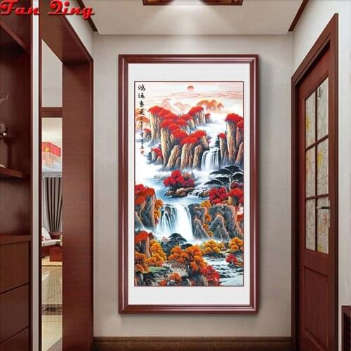 Landscape waterfall Diamond Painting Full Square Round Drill Diy 5D Diamond Embroidery Mosaic Needlework