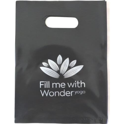 25x35cm custom shopping handle gift plastic bag for shoes packaging and promotion