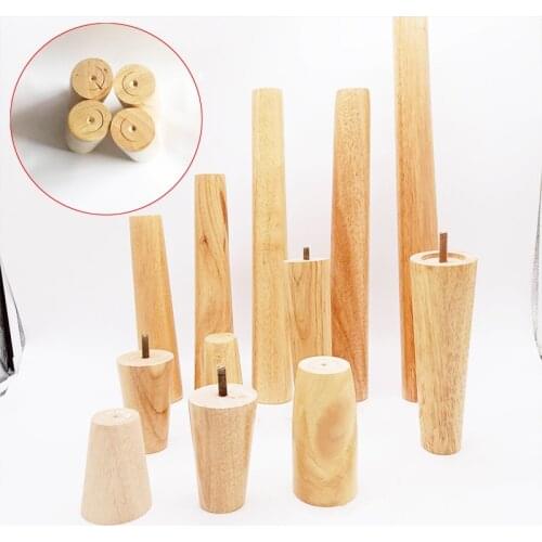 2Pcs/set 10/12/15/18/20/25cm Wooden Furniture Straight Leg With screw Solid Wood TV Cabinet Seat sofa Feet No Painting Drop Ship