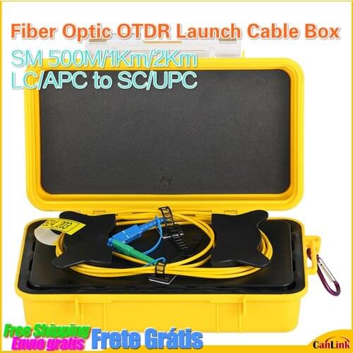 OTDR Launch Cable Box SM 500M/1Km/2Km LC/APC to SC/UPC Fiber Optic OTDR Zone Eliminator,Fiber Rings LC APC to SC UPC