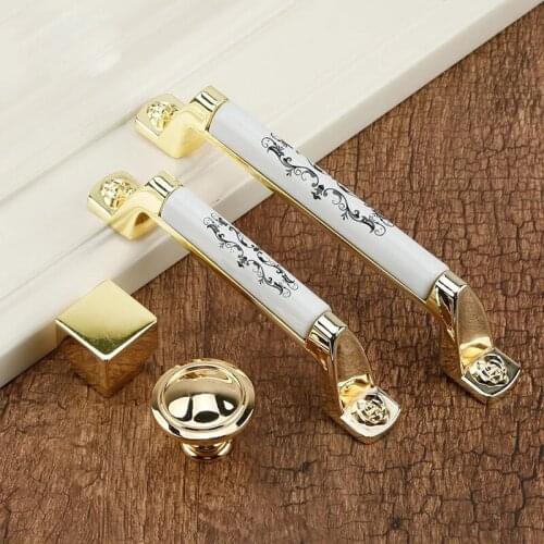 Free shipping Antique furniture handle white ceramic kitchen cabinet drawer pull5"Bronze dresser wardrobe door ring handles128mm