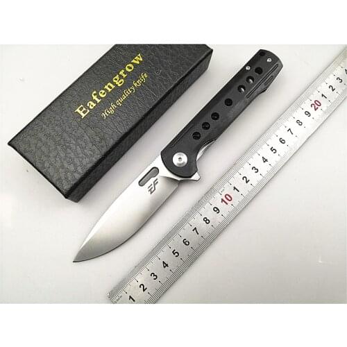 Eafengrow EF910 folding knife G10 handle D2 blade ball bearing flipper camping/survival/outdoor/tactical knife folding EDC tool