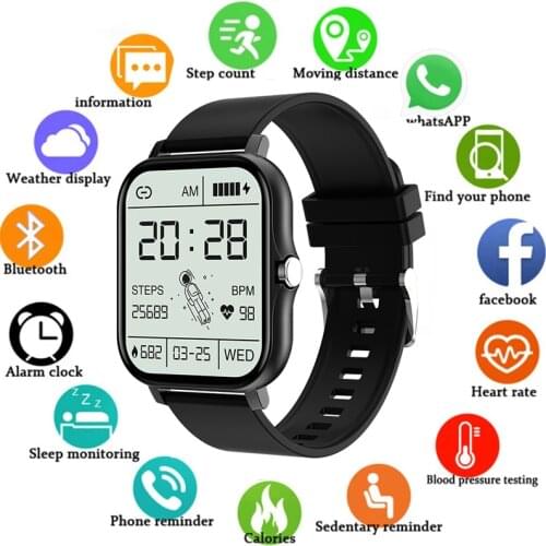 Full Touch Smart Bluetooth-compatible Watch Men Sports Clock Waterproof Heart Rate Pressure Sleep Monitor Smartwatch For Phone