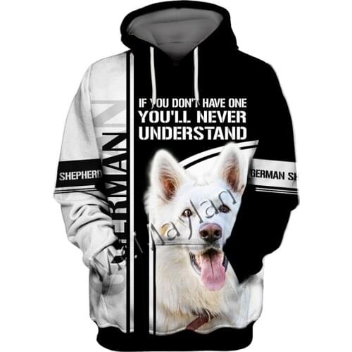 Unisex 3D German Shepherd Graphic Hoodie Harajuku Hoodie Alt Clothing Animal Crossing Streetwear Oversized Hoodie Pullover QW-02