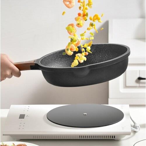 Thickened aluminum alloy non stick frying pan multi-functional induction cooker gas stove applicable wok wear-resistant home pot