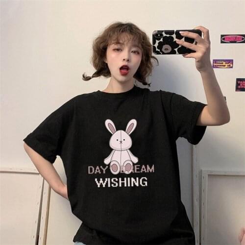 Student Top Womens Ins Trendy 2021 Spring and Summer New Cute All-Match Loose Short-Sleeved T-shirt Womens Clothing