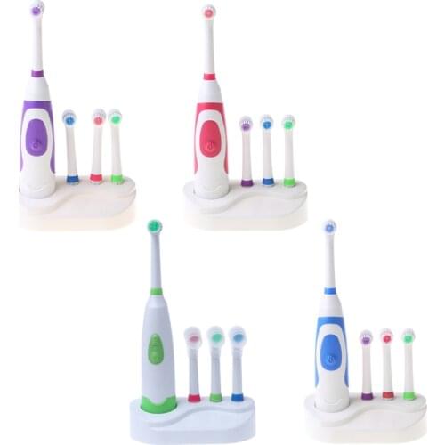 1 Set Electric Toothbrush With 4 Brush Heads Battery Operated Oral Hygiene No Rechargeable Teeth Brush M11 21 Dropship