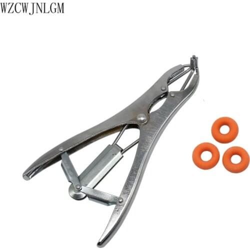 1 Set Farm Livestock Piglet Sheep Castration Plier Tail Docking Clamp Bloodless Castration Rings Tail Docking Ringd