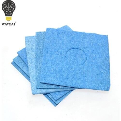 10 pcs 6*6CM Blue High Temperature Resistant Heatstable Soldering Iron Solder Tip Welding Cleaning Sponge Remove Tin