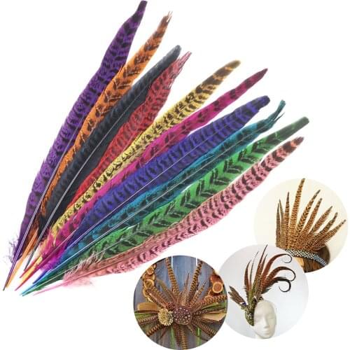 10Pcs Natural Pheasant Rooster Tail Feathers 25-30CM Chicken Plumes For Crafts Carnival Decoration Jewelry Accessories Wholesale