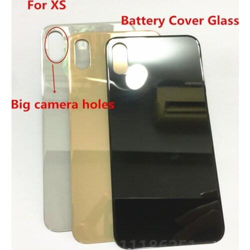 10Pcs/LOT AAA Quality With Wide Big Camera Hole Back Cover Housing Glass For Iphone X XS MAX XS Rear Door Repair