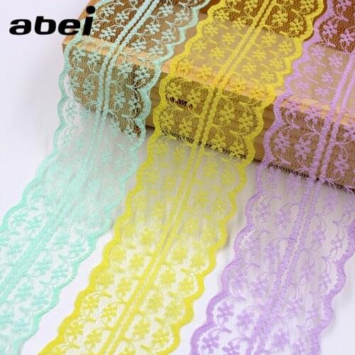 10yards/lot 45mm polyester lace ribbon Embroidered no-elastic Lace Trims Garment Accessory DIY Wedding Craft Handmade Patchwork