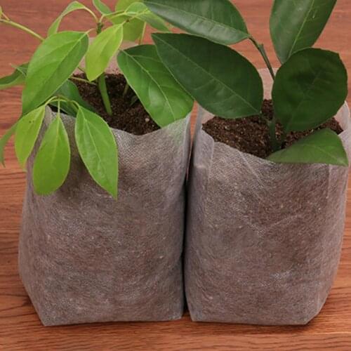 100Pcs Growing Bag Degradable Corrosion Resistant Non-woven Fabric Nursery Bag biodegradable nursery bags non woven