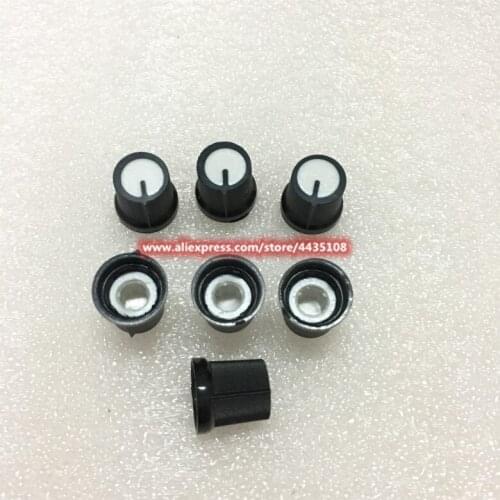 10pcs white plastic volume control knob potentiometer knob for encoder potentiometer 6mm 1/4" shaft hole round shaft WH148 knob