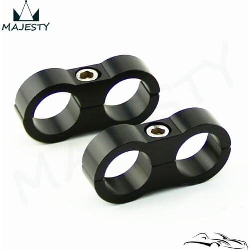 2pcs AN -10 AN10 19MM Braided Hose Separator Clamp Fitting Adapter Bracket Black