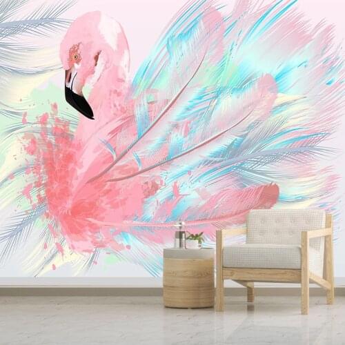 3D Wallpaper Modern Simple Nordic Style Hand-painted Pink Feathers Murals Living Room Kids Bedroom Romantic Home Decor Frescoes