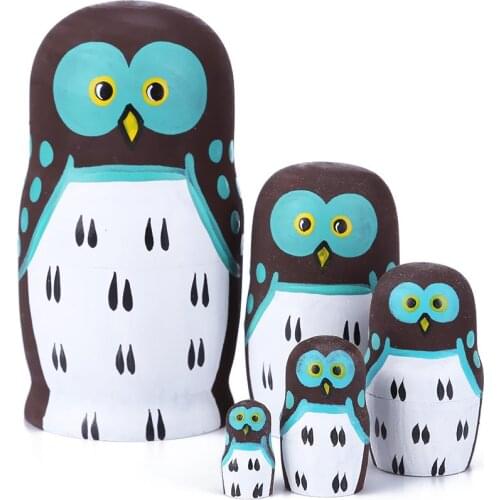 5/10pcs Duck owl Pattern Russian Matryoshka Dolls Handmade Nesting Dolls Set Matryoshka Doll Toys Home Decor Toys Gifts