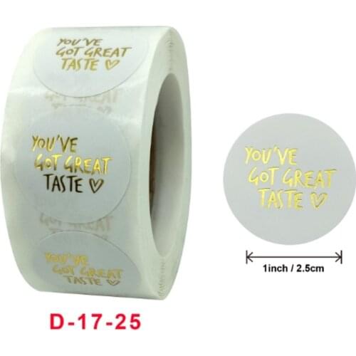 5000pcs Stickers Roll THANK YOU Bronzing gold Gift Package label sticker Kraft white paper wholesale 25MM