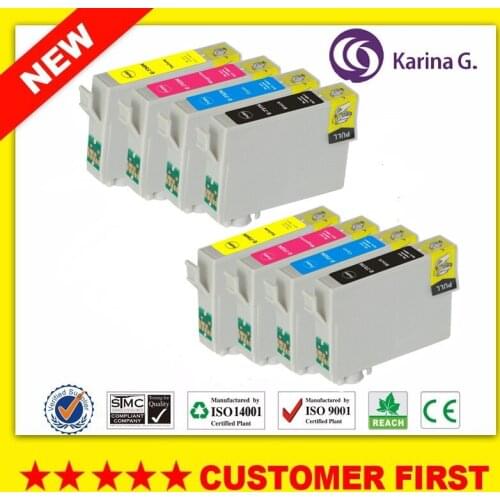 8PCS Compatible for T0731N T0732N T0733N T734N Ink Cartridge For Epson Stylus T10/T11/T20/T20E/T21/T23/T24/T30/T33