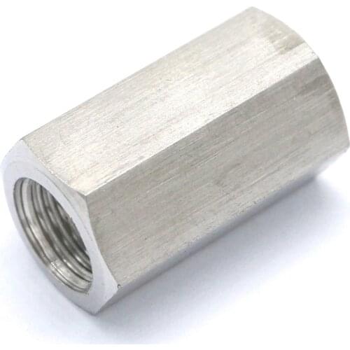 304 Stainless Steel Hex Nut Rod Pipe Fitting Connector Adapter 1/8" BSP Female Threaded Max Pressure 2.5 Mpa