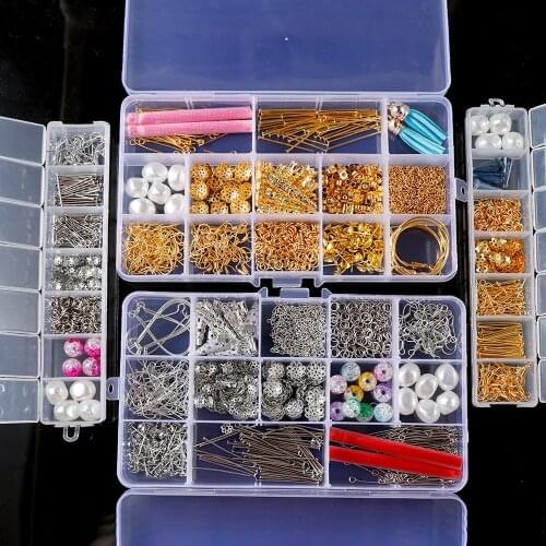 4Style DIY Earring Findings Material Beads Cup/Earring Hook/beads Tassel Pendant/Jump Rings/Pins Box Sets Jewelry Findings