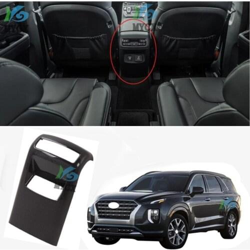 For Hyundai Palisade 2020 1PC Carbon Fiber ABS Car Armrest Rear Air Conditioning Vent Cover Trim Car Styling Accessories
