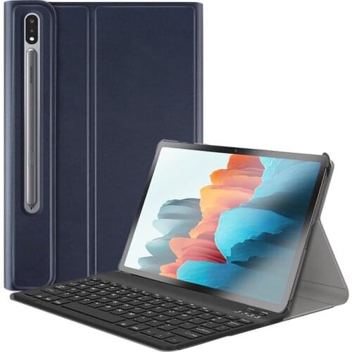 Keyboard Case for Samsung Galaxy Tab S7 , SM T870 T875 11", Stand Magnetic Leather Cover with Bluetooth Wireless Keyboard