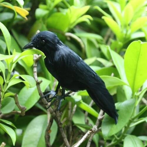 Black Feathered Crow Garden Bird Deter Scarer Scarecrow Mice Pest Control Decor For Birds Control Halloween Decor On Tree