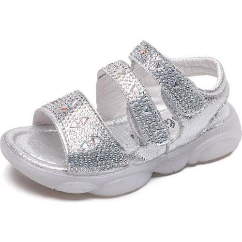 2020 New Fashion Big Flower Summer Sandals Toddler Girls Shoes Children Sandals Girls Princess Soft Shoes Kids Size 21-30