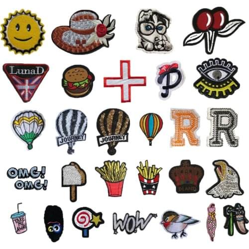 Childrens animation badge DIY clothing supplies embroidery jeans can be sewn and ironed craft accessories 1 piece for sale