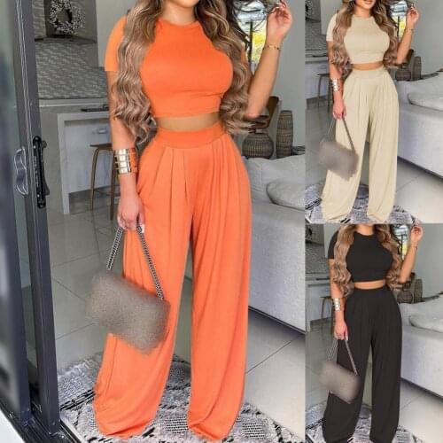 Elegant Fashionable Solid Color Wide Legs Pants Suit Breathable Pants Suit Wide Legs for Party