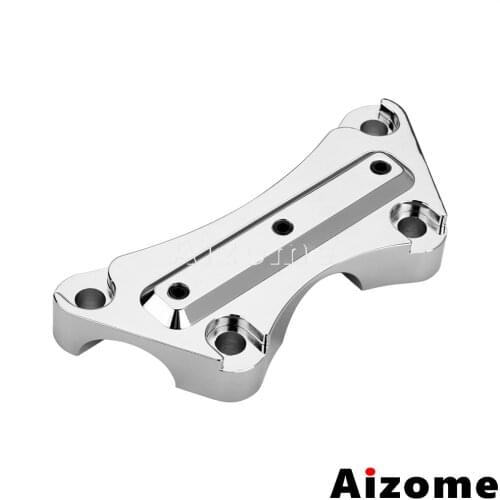 Chrome For Harley Road King Electra Glide Road Street Glide Ultra Limited Anti-Slip 1" Handlebar Riser Top Clamp 1997-2017
