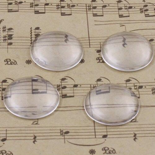 22mm Thickness:6mm Round Flat Back Clear Glass Cabochon Dome Cameo Jewelry Finding 5pcs/lot (K02900)